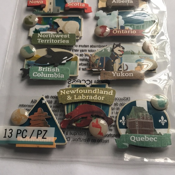 🌻4/$20 Jolee’s Boutique Canadian Provinces Sticker Embellishments New - Picture 5 of 7